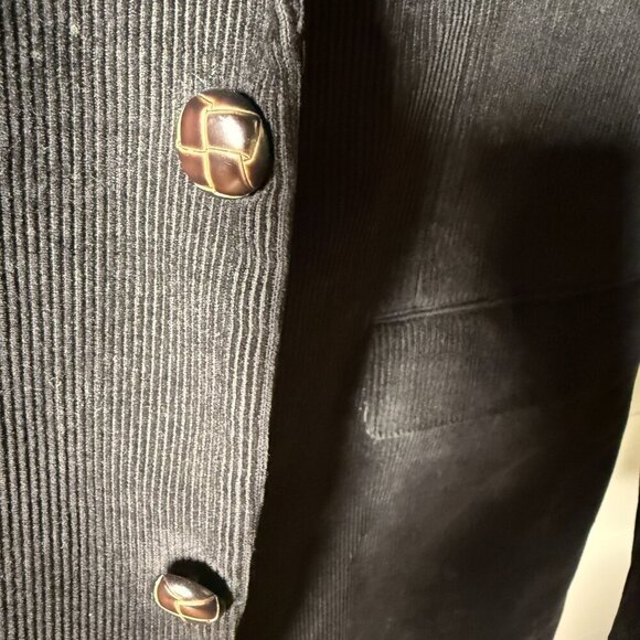 Chaps Blazer Jacket Corduroy Black with Brown Elbow Patches Sz 44L - Picture 10 of 11